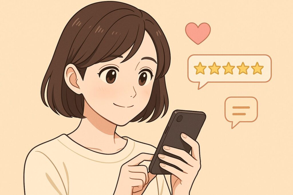 スマホを見ている女性
