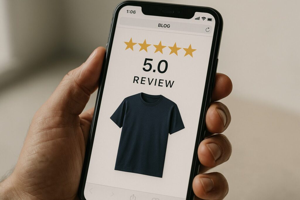 口コミが表示されたスマホ