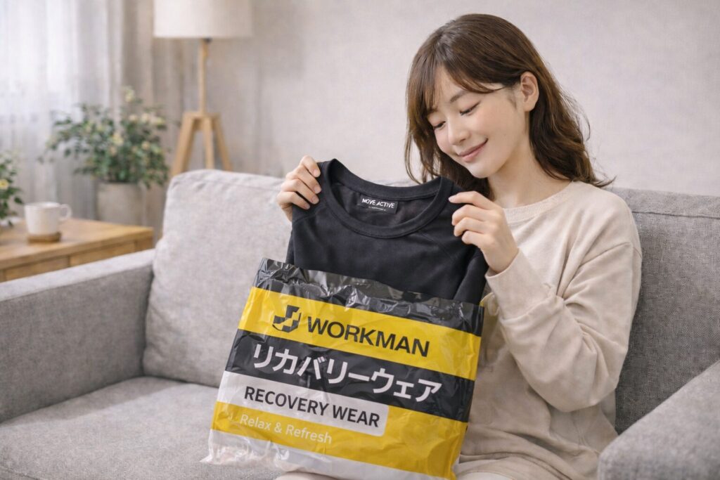 リカバリーウェアを持っている女性